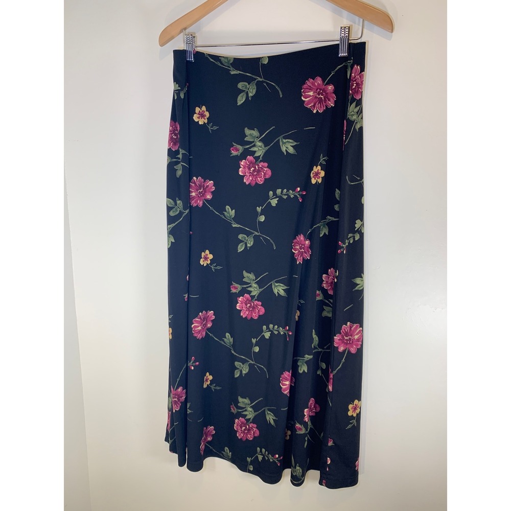 Jaclyn Smith Floral Maxi Skirt XL‎ Cottagecore Vintage Aesthetic Women